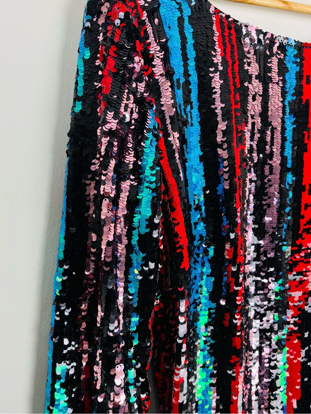 Dress the Population multicolored sequin stripe Emery midi dress. Size XL - Picture 3 of 6